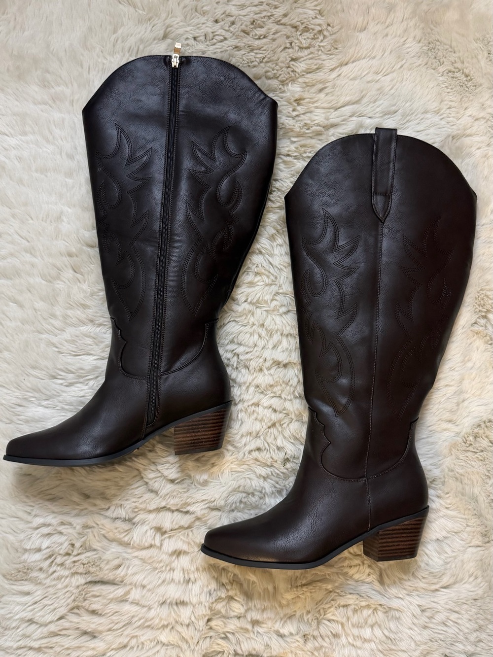 Billini Dark Brown Western Knee-High Heeled Boots